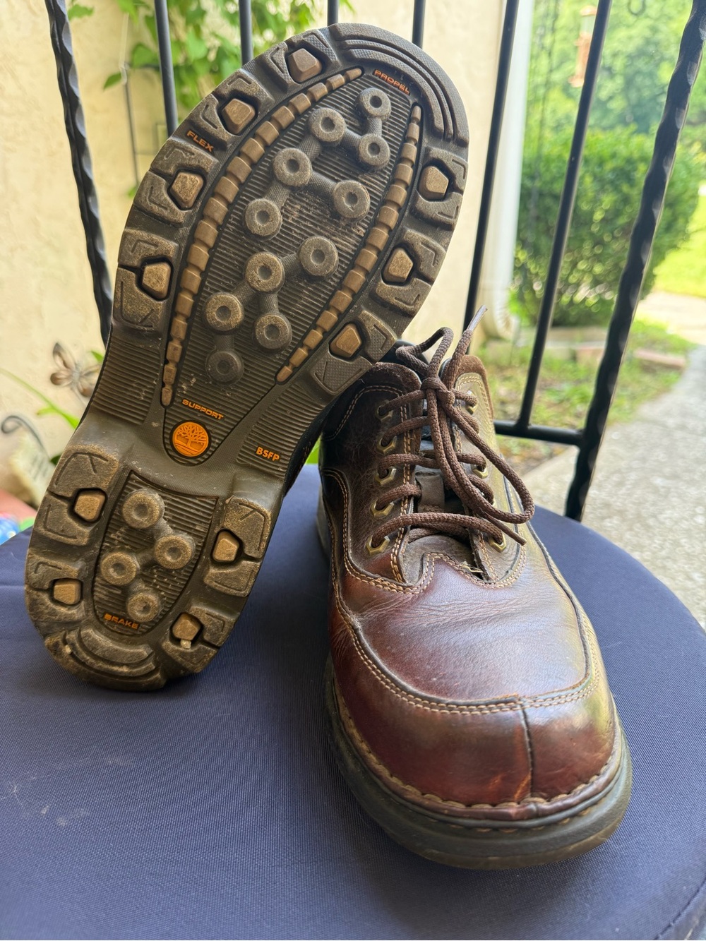 Timberland Brown Leather Men's Lace-Up Work Shoes